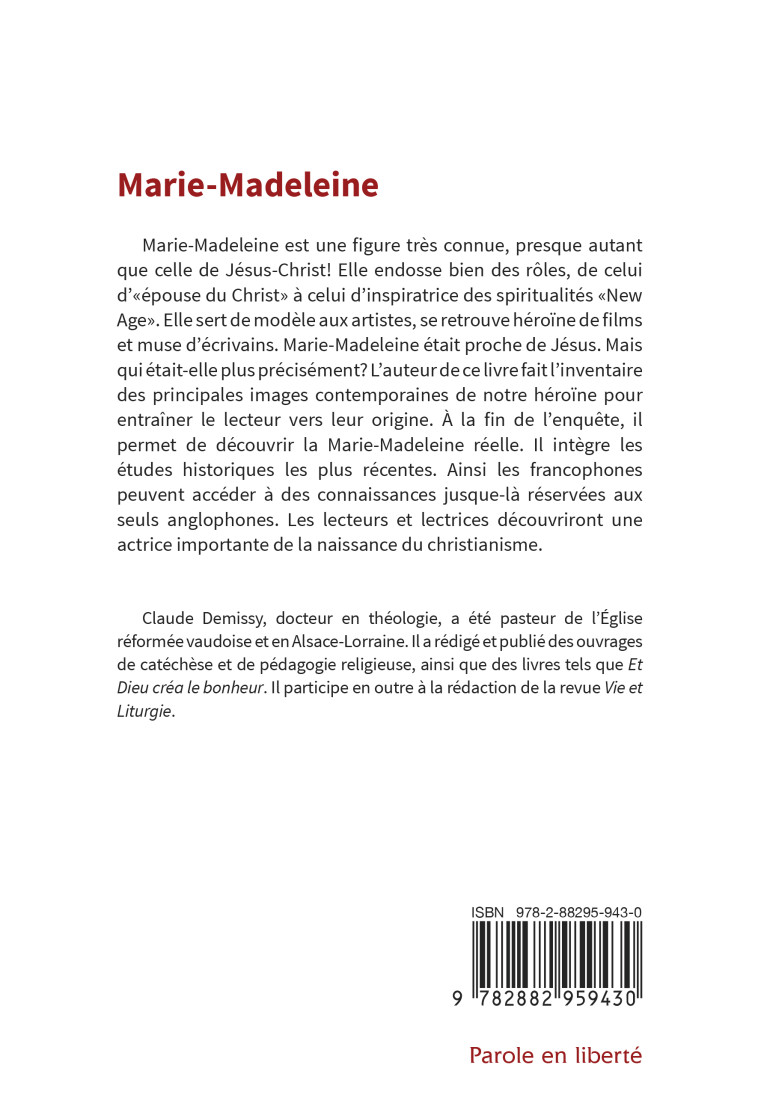 Marie-Madeleine - Claude Demissy - CABEDITA