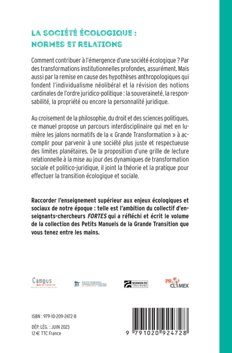 La société écologique : normes et relations -  Campus de la transition - LIENS LIBERENT