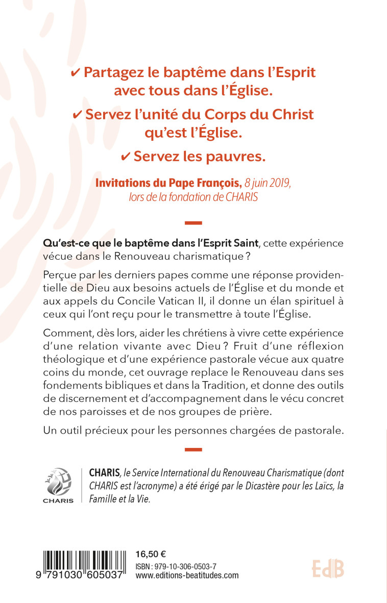 Le Baptême dans l'Esprit - (Service inter.Renouveau) CHARIS - BEATITUDES