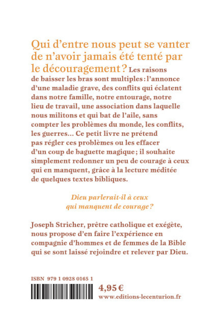 Paroles de Dieu pour reprendre courage (nouvelle édition) - Joseph Stricher - LE CENTURION