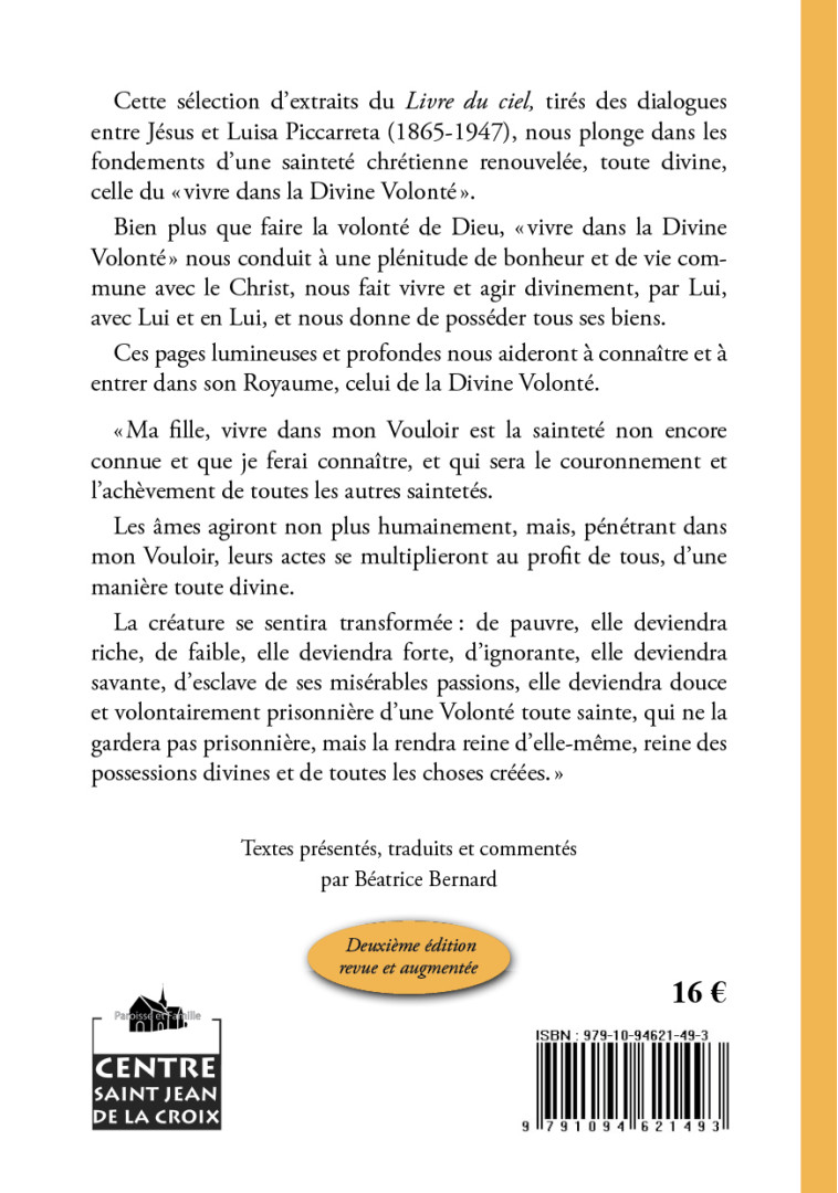 Luisa Piccarreta : Entrer dans le Royaume de la Divine Volonté (deuxième édition) - Luisa Piccarreta - PAROISSE FAMILL